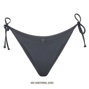 NWT SKIMS Gun Metal Signature Swim Dipped Tie Bottoms - size Small